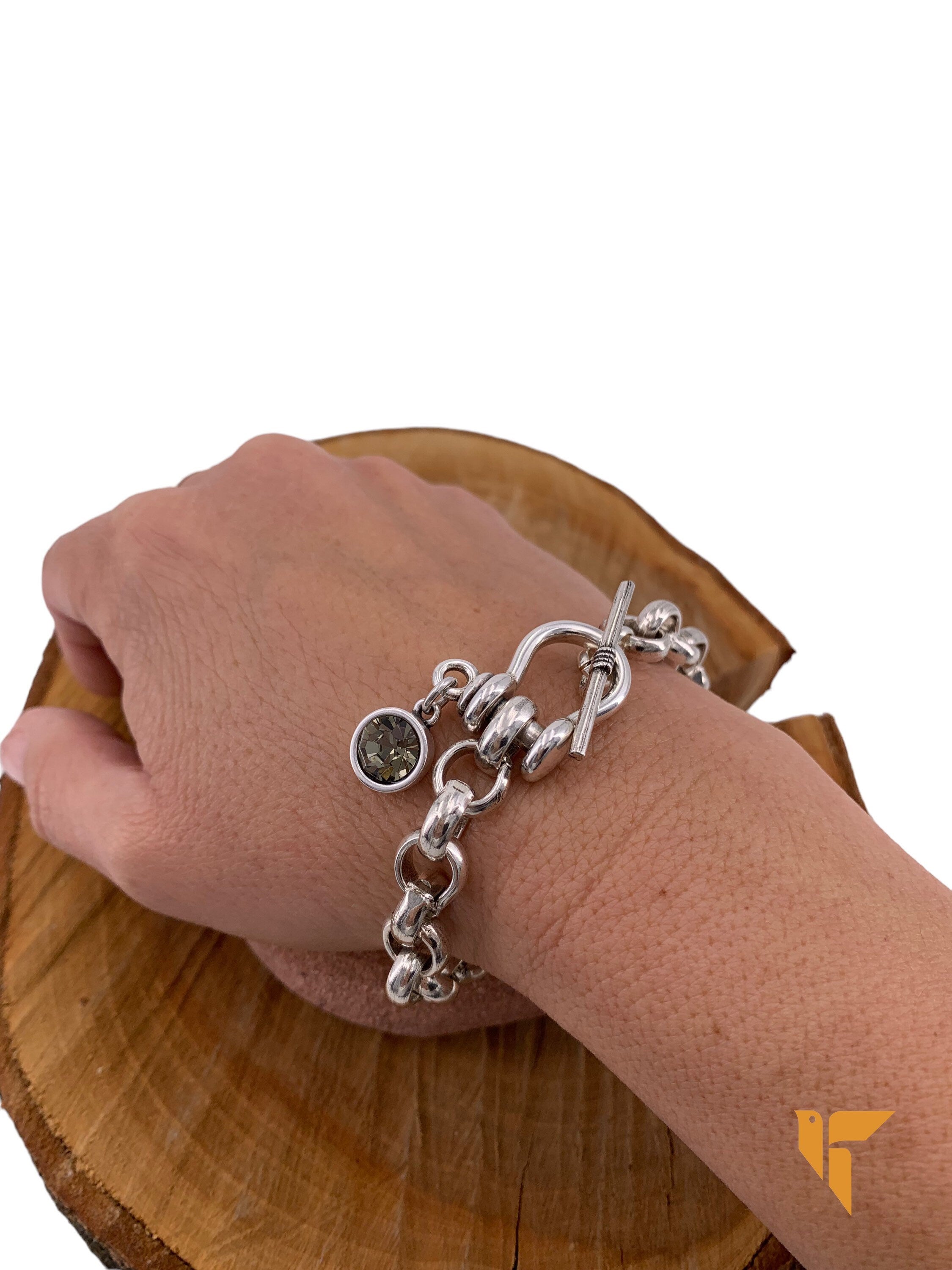 pulsera de cadena gruesa de plata, pulsera de eslabón grande de plata, pulsera voluminosa, pulsera de cadena de plata pesada, pulsera de cadena audaz, estilo