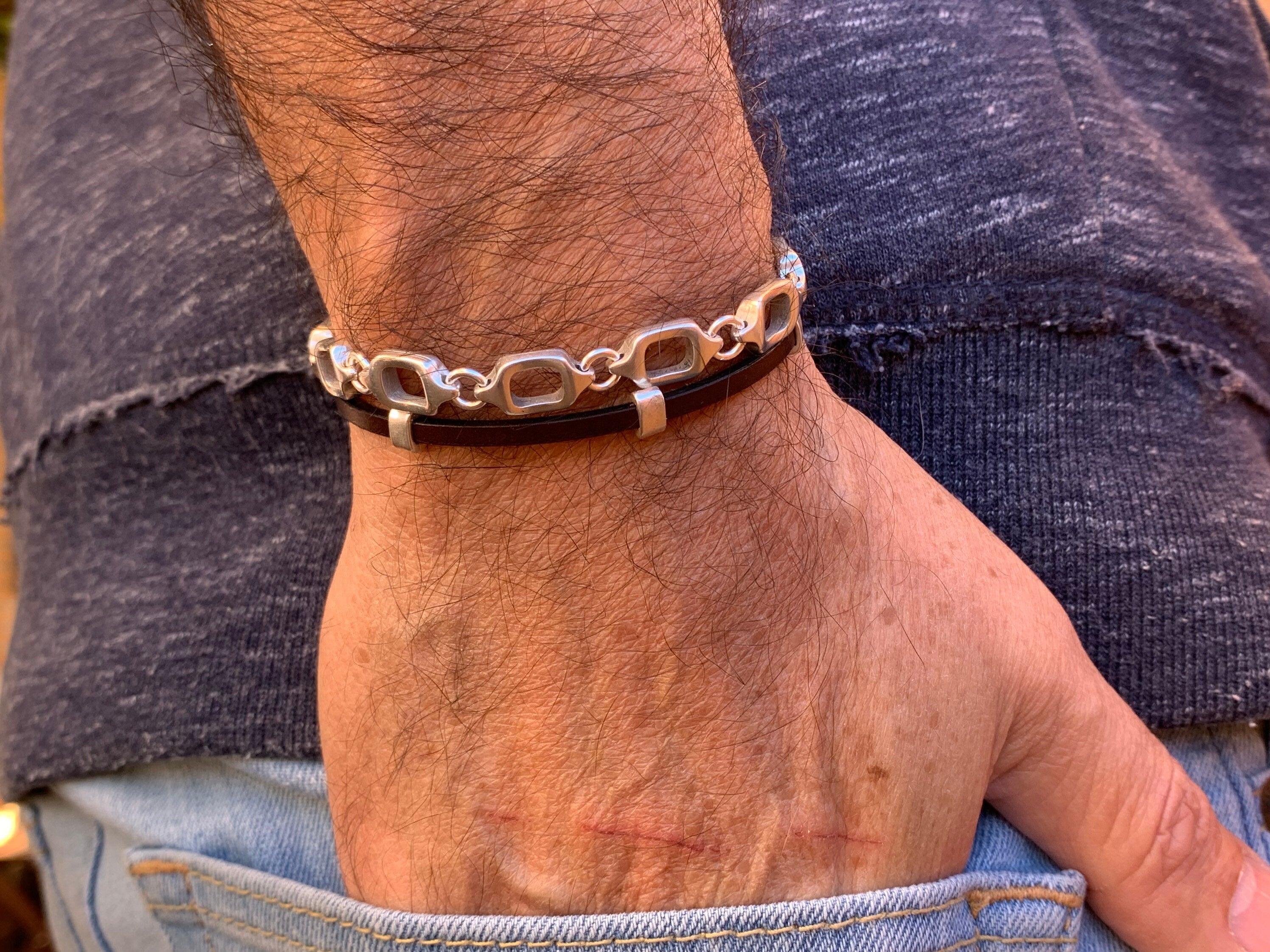 original chain bracelet for men, silver bracelet, male bracelet, bulky bracelet, statement bracelet, manly bracelet, metal bracelet for men