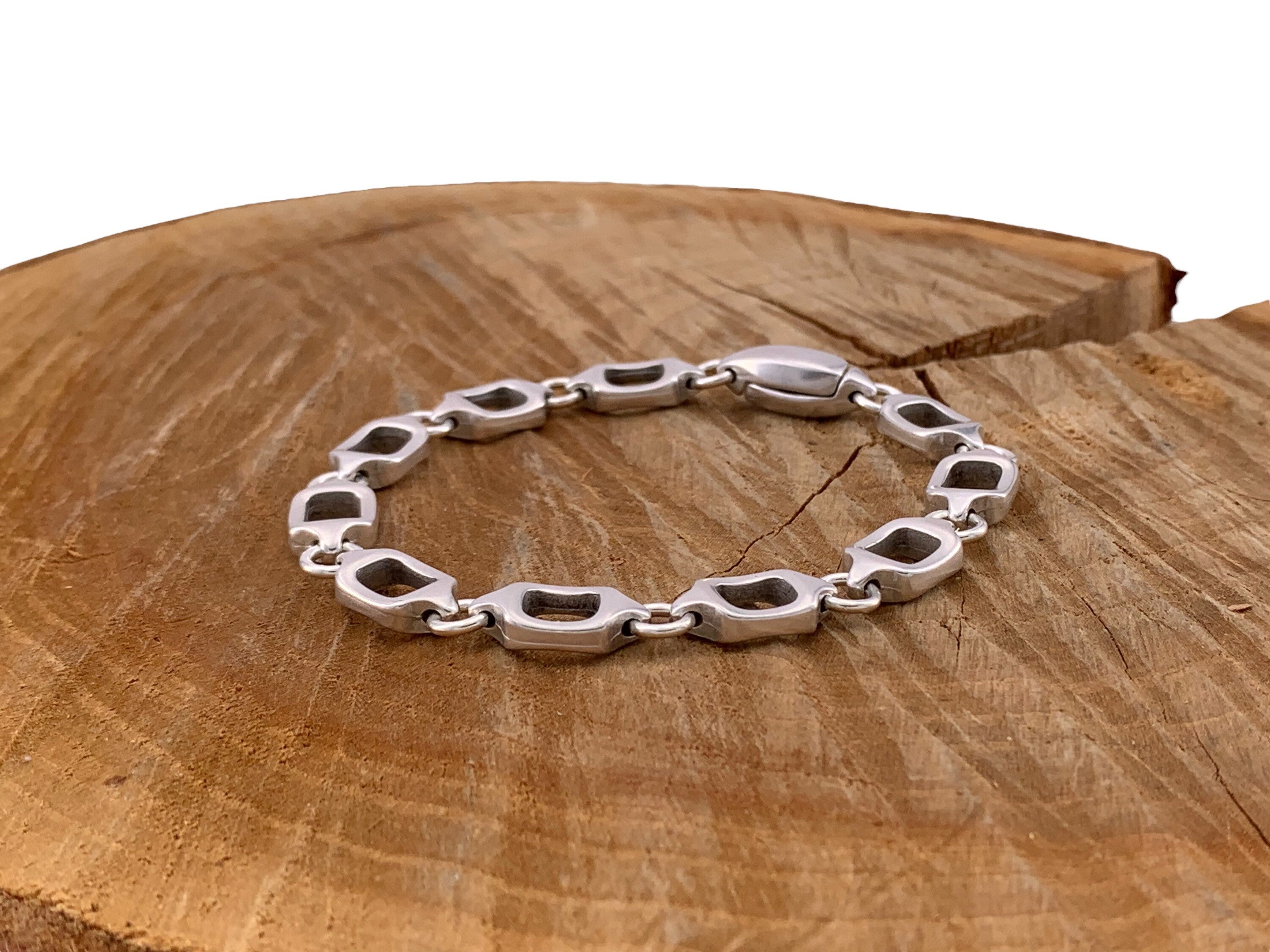 pulsera de cadena original para hombre, pulsera de plata, pulsera masculina, pulsera voluminosa, pulsera de declaración, pulsera varonil, pulsera de metal para hombre