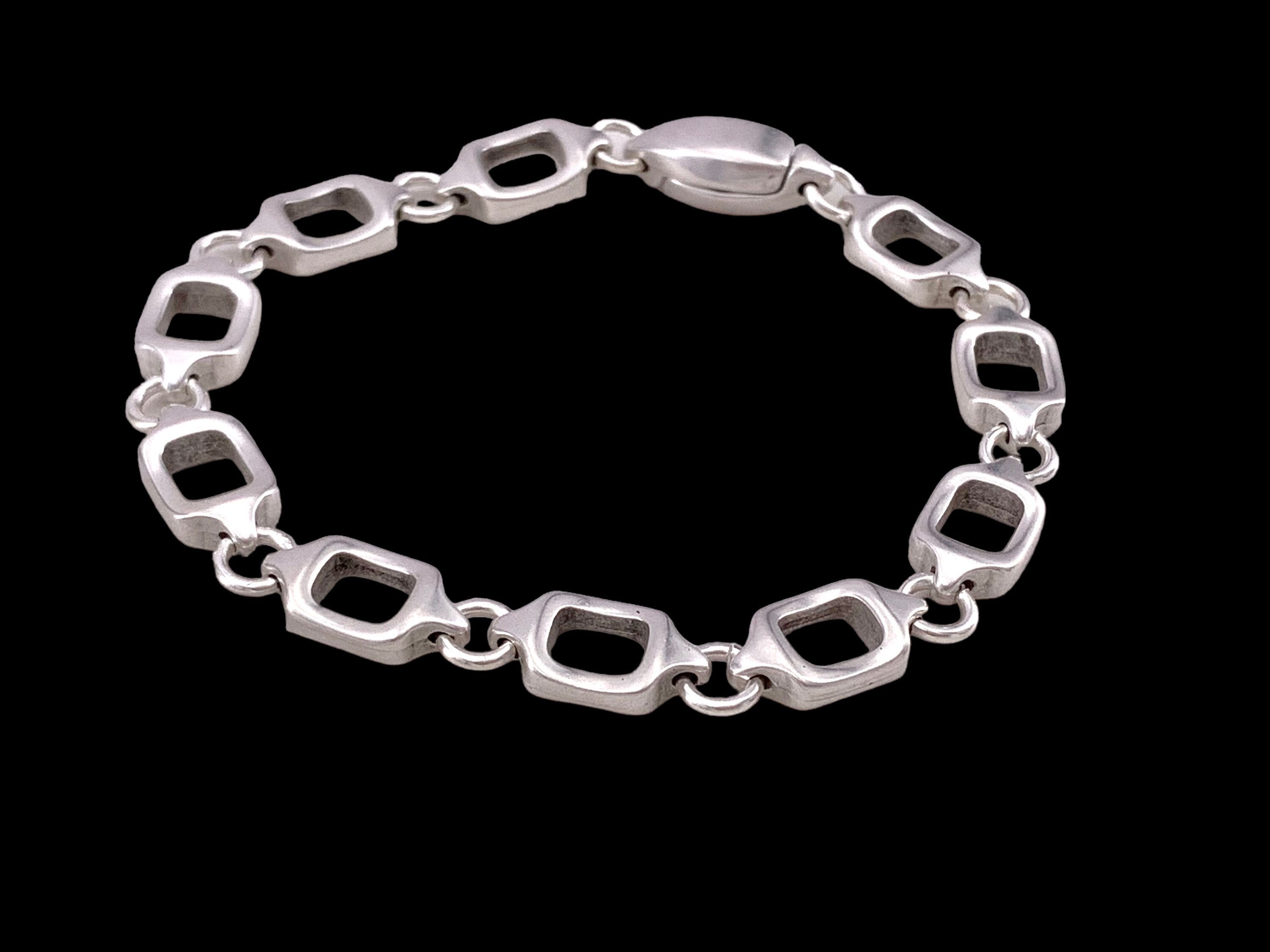 pulsera de cadena original para hombre, pulsera de plata, pulsera masculina, pulsera voluminosa, pulsera de declaración, pulsera varonil, pulsera de metal para hombre