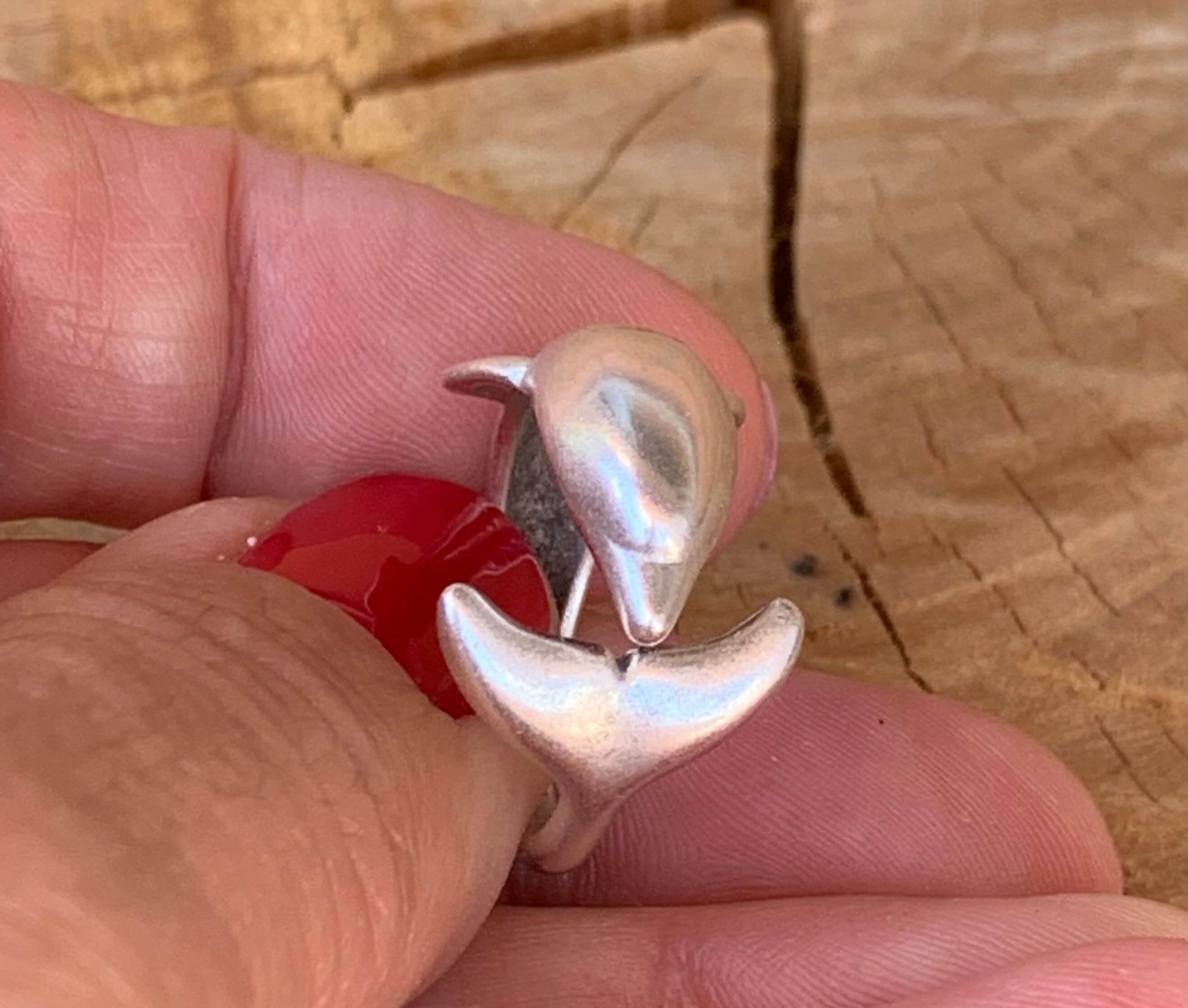 Dolphin ring, adjustable boho silver ring, boho silver ring, animal boho rings, gold ring, statement ring, bohemian ring, Uno de 50 style