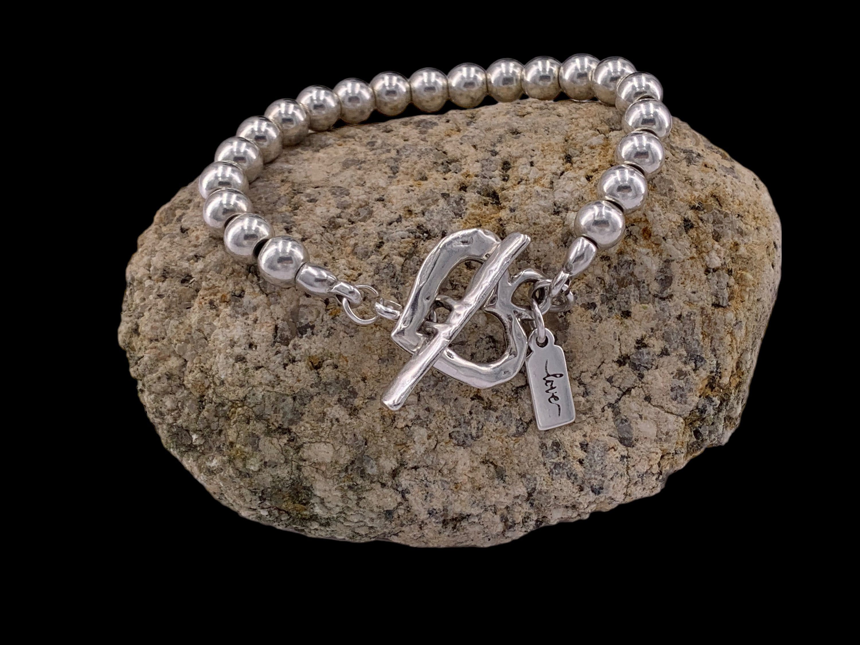 Pulsera de cuero con cuentas de plata mujer, pulsera con cuentas, boho, pulsera de plata, pulsera de plata gruesa, pulsera de mujer,