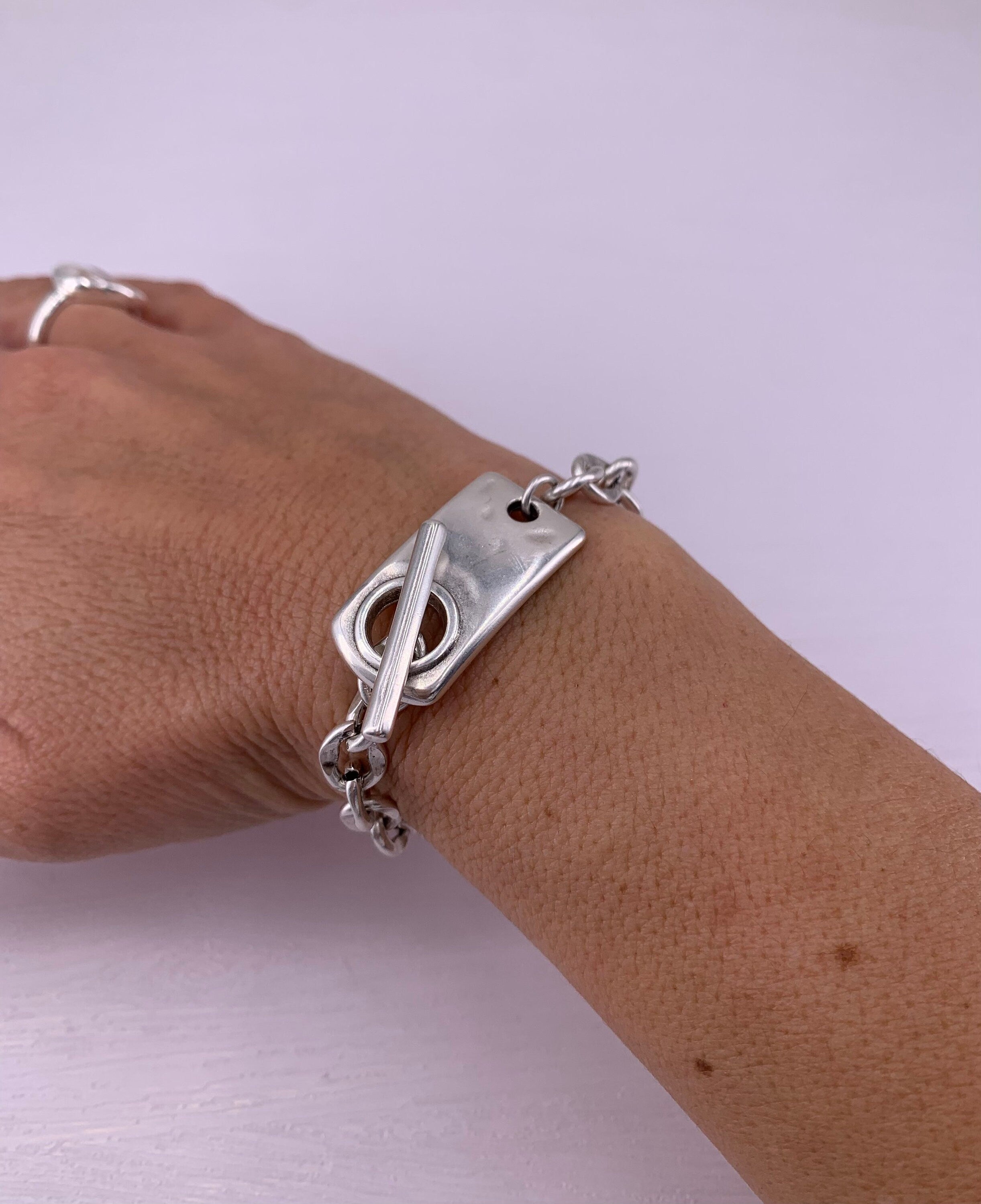 Chunky silver chain bracelet, statement bracelet, silver chain bracelet, chunky bracelet, rock bracelet,