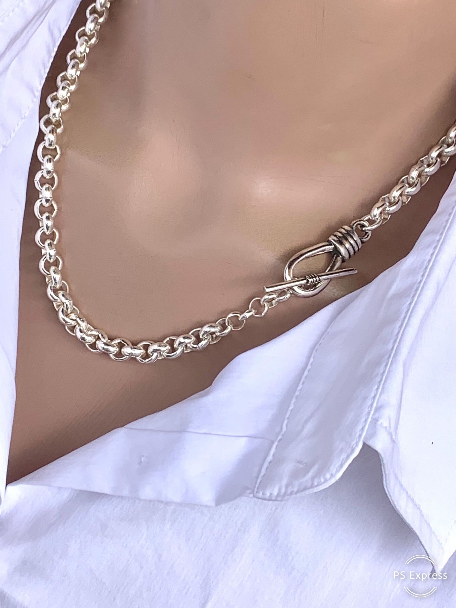 Thick chain necklace for women, silver chain necklace, chunky necklace, large link necklace, necklace estilo