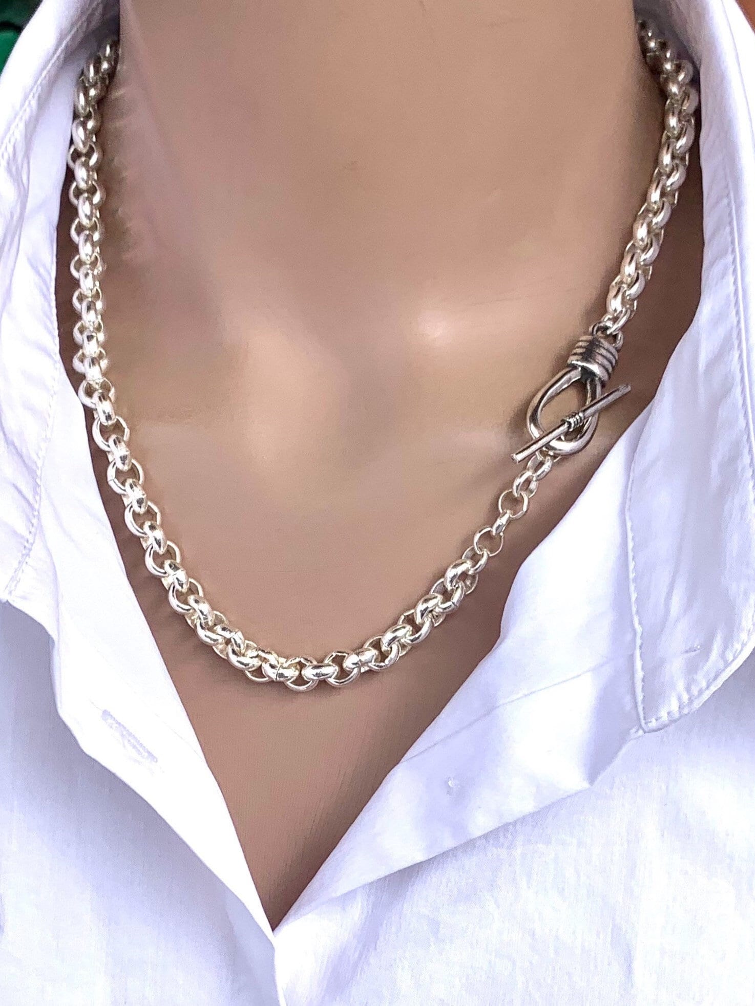 Thick chain necklace for women, silver chain necklace, chunky necklace, large link necklace, necklace estilo