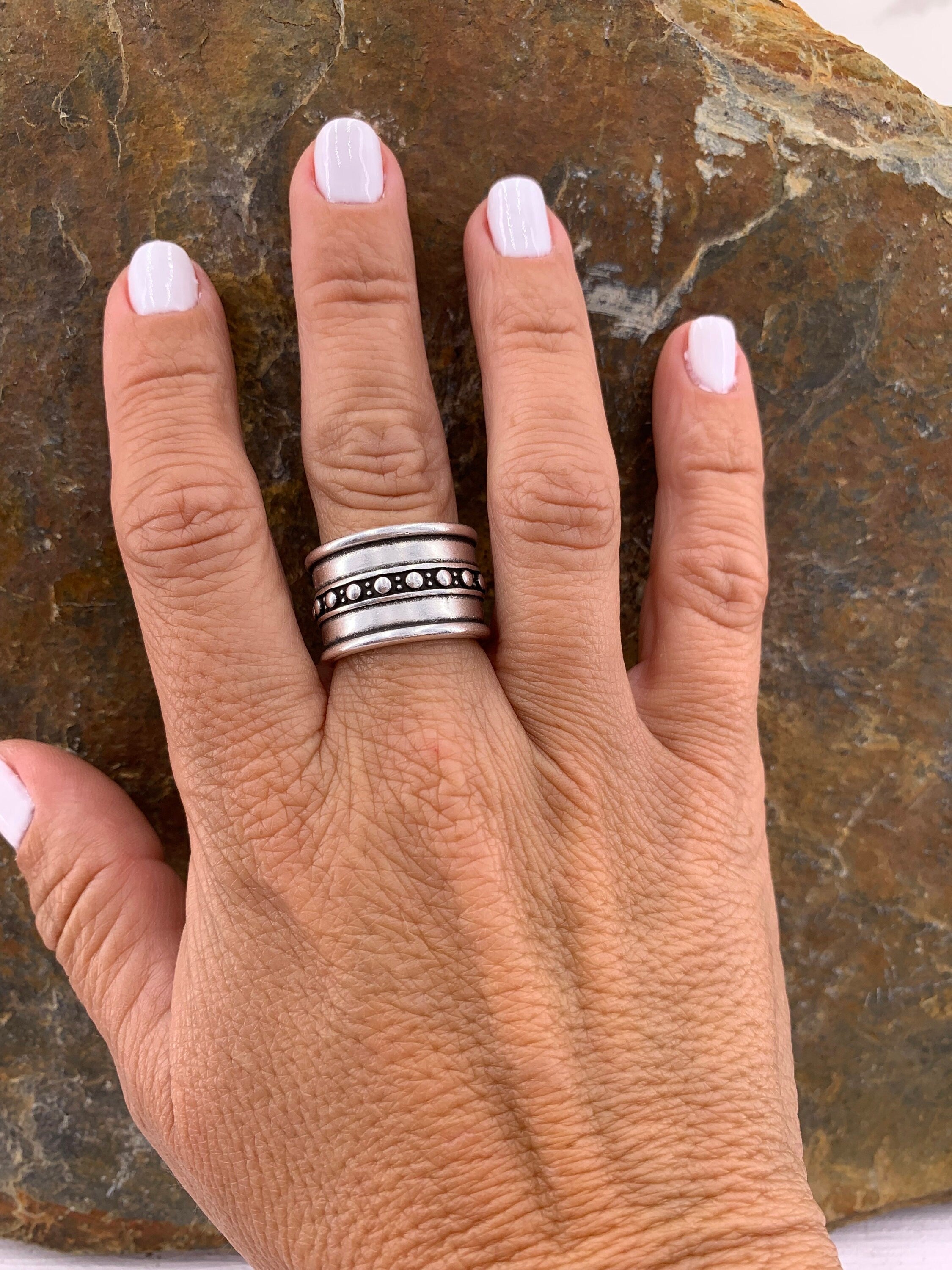 Chunky ring, Silver boho ring, engraved  boho silver ring, chunky women ring, Statement ring,