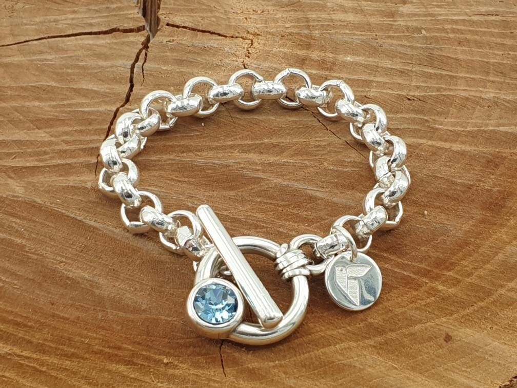 Pulsera de cadena de eslabones grandes, pulsera de declaración, pulsera de cadena de plata, pulsera gruesa, pulsera de roca, ,